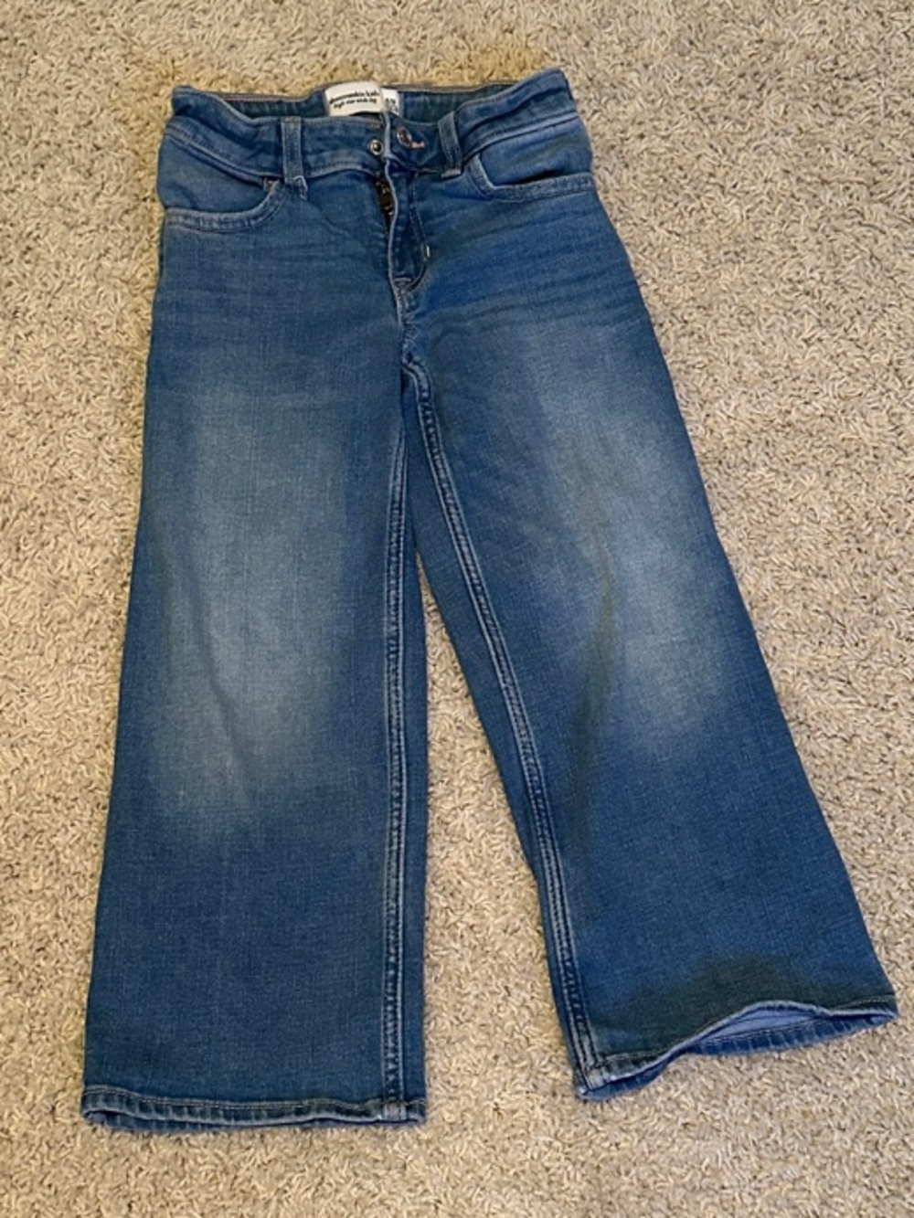 abercrombie kids Wide-Leg Jeans in Medium Blue